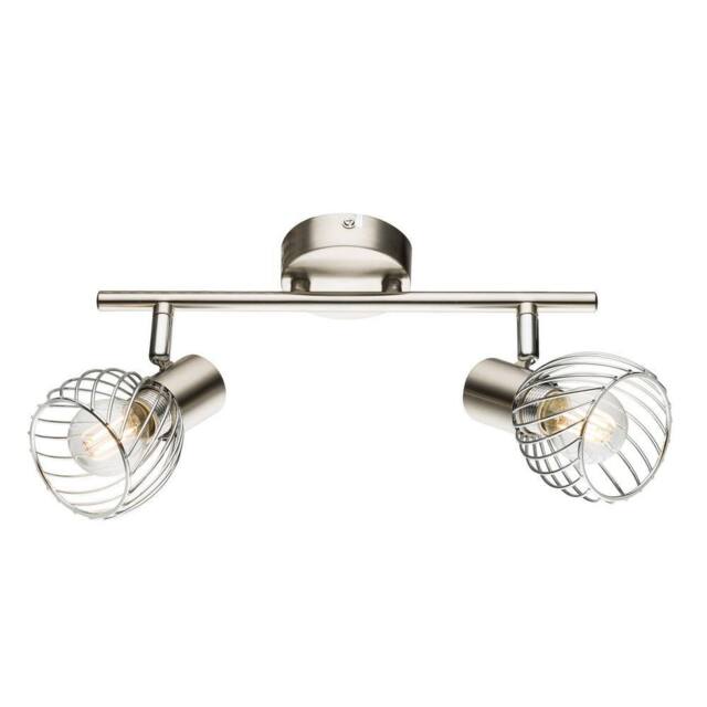 Netlighting Texas Twin Ceiling Spotlight Nickel Matt 2x E14 in Grey - image 1