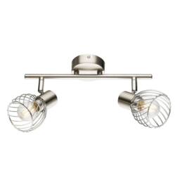 Netlighting Texas Twin Ceiling Spotlight Nickel Matt 2x E14 in Grey