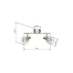Netlighting Texas Twin Ceiling Spotlight Nickel Matt 2x E14 in Grey - thumbnail 4