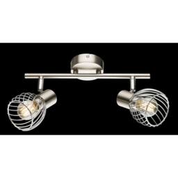 Netlighting Texas Twin Ceiling Spotlight Nickel Matt 2x E14 in Grey - thumbnail 2