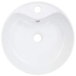 Berkfield Home Wash Basin with Overflow 36x13 cm Ceramic White - thumbnail 4