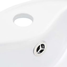 Berkfield Home Wash Basin with Overflow 36x13 cm Ceramic White - thumbnail 5