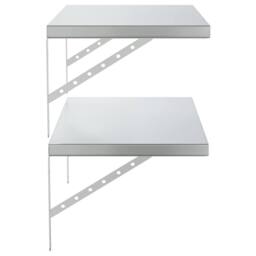 Berkfield Home Wall Shelves 2 pcs 75x40 cm Silver Stainless Steel - thumbnail 6