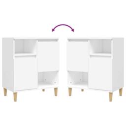 Berkfield Home Sideboards 2 pcs White 60x35x70 cm Engineered Wood - Size: 60 x 35 x 70 cm - thumbnail 7