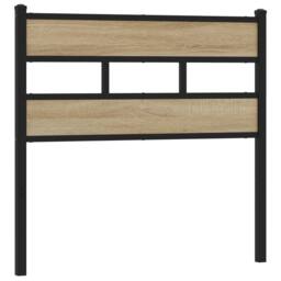 Berkfield Home Headboard Sonoma Oak 107 cm Iron & Engineered Wood in Brown - thumbnail 2