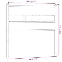 Berkfield Home Headboard Sonoma Oak 107 cm Iron & Engineered Wood in Brown - thumbnail 6