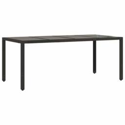 Berkfield Home 7 Piece Garden Dining Set Black Poly Rattan - thumbnail 5