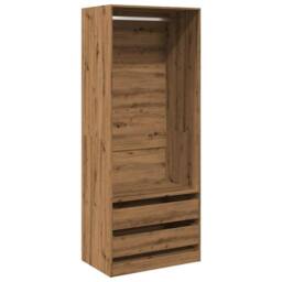 Berkfield Home Wardrobe Artisian Oak 80x50x200 cm Engineered Wood in Brown - Size: 80 x 50 x 200 cm - thumbnail 1