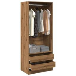 Berkfield Home Wardrobe Artisian Oak 80x50x200 cm Engineered Wood in Brown - Size: 80 x 50 x 200 cm - thumbnail 2
