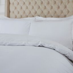 OHS 100% Cotton Duvet Cover with Pillow Case Bedding Set in White - Size: King - thumbnail 3