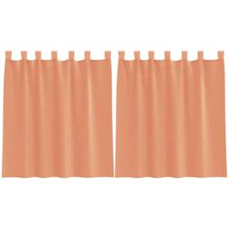 Berkfield Home Voile Curtains with Loops 2 pcs Terracotta 140x140 cm in Brown - thumbnail 2