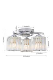 Living and Home 3-Light Ceiling Light with Glass Shade in Silver - thumbnail 4