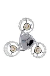 Living and Home 3-Light Ceiling Light with Glass Shade in Silver - thumbnail 3