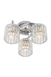 Living and Home 3-Light Ceiling Light with Glass Shade in Silver - thumbnail 7