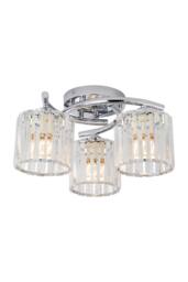 Living and Home 3-Light Ceiling Light with Glass Shade in Silver - thumbnail 6