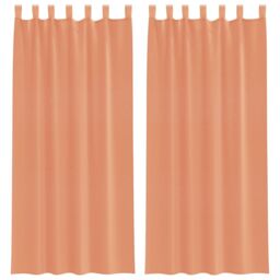Berkfield Home Voile Curtains with Rod Pockets 2 pcs Terracotta in Brown - thumbnail 2