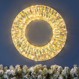 Christow Light Up Christmas Wreath Iridescent Warm White LED Door Decoration 38cm (S) 50cm (L) - Size: Large - thumbnail 1