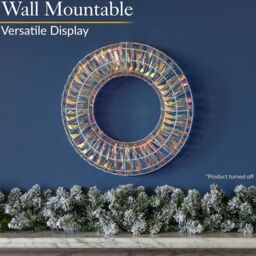 Christow Light Up Christmas Wreath Iridescent Warm White LED Door Decoration 38cm (S) 50cm (L) - Size: Large - thumbnail 5
