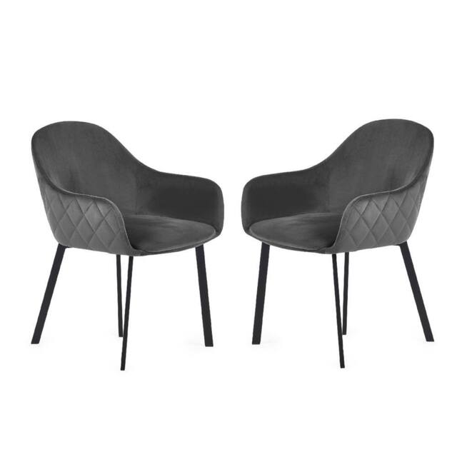 Cheshire Valencia Premium Grey Velvet Dining Chairs - Set of 2 - image 1