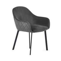Cheshire Valencia Premium Grey Velvet Dining Chairs - Set of 2 - thumbnail 2