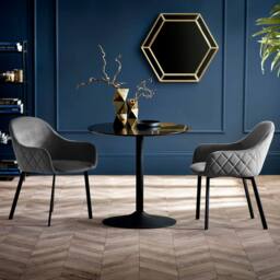 Cheshire Valencia Premium Grey Velvet Dining Chairs - Set of 2 - thumbnail 7