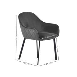 Cheshire Valencia Premium Grey Velvet Dining Chairs - Set of 2 - thumbnail 6
