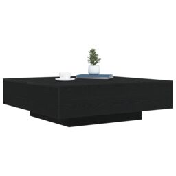 Berkfield Home Coffee Table with LED Lights Black Oak 100x100x31 cm - Size: 100 x 100 x 31 cm - thumbnail 3