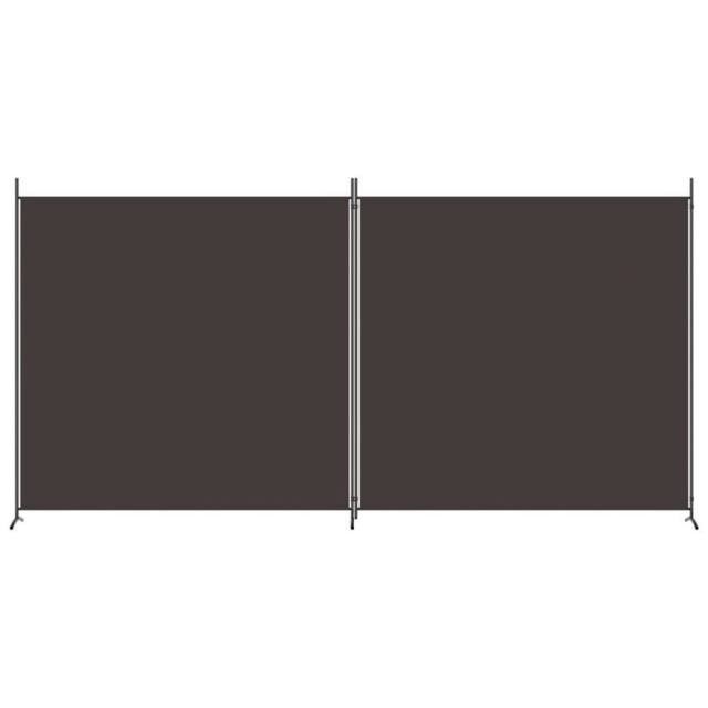 Berkfield Home Durable 2-Panel Room Divider Brown 348x180 cm Fabric - image 1