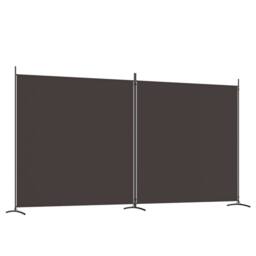 Berkfield Home Durable 2-Panel Room Divider Brown 348x180 cm Fabric - thumbnail 3