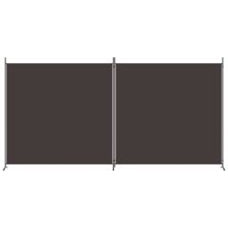 Berkfield Home Durable 2-Panel Room Divider Brown 348x180 cm Fabric - thumbnail 1