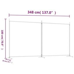 Berkfield Home Durable 2-Panel Room Divider Brown 348x180 cm Fabric - thumbnail 8