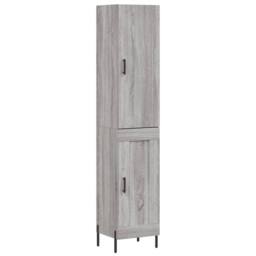 Berkfield Home Highboard Grey Sonoma 34.5x34x180 cm Engineered Wood - thumbnail 3