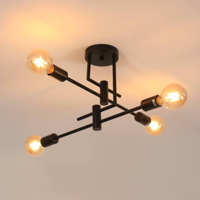 COMELY Ceiling Lights, 4 Lights Sputnik Chandeliers, Black Vintage Pendant - image 1