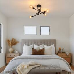 COMELY Ceiling Lights, 4 Lights Sputnik Chandeliers, Black Vintage Pendant - thumbnail 4