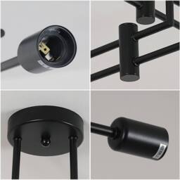 COMELY Ceiling Lights, 4 Lights Sputnik Chandeliers, Black Vintage Pendant - thumbnail 8