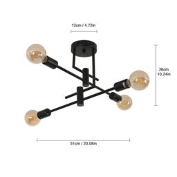 COMELY Ceiling Lights, 4 Lights Sputnik Chandeliers, Black Vintage Pendant - thumbnail 6