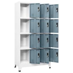 Berkfield Home Locker Cabinet Light Grey & Dark Grey 90x45x180 cm Steel - Size: 90 x 45 x 180 cm - thumbnail 3