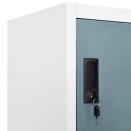 Berkfield Home Locker Cabinet Light Grey & Dark Grey 90x45x180 cm Steel - Size: 90 x 45 x 180 cm - thumbnail 6