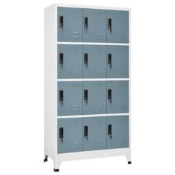 Berkfield Home Locker Cabinet Light Grey & Dark Grey 90x45x180 cm Steel - Size: 90 x 45 x 180 cm - thumbnail 2