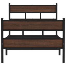 Berkfield Home Bed Frame without Mattress with Headboard & Footboard 100x200 cm in Brown - thumbnail 4