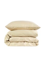 CHRISTY 400TC Luxury Cotton Sateen Plain Dye Duvet Cover Sets in Gold - Size: Single - thumbnail 2