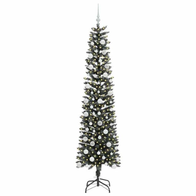 Berkfield Home Elegant Artificial Christmas Tree with 300 LEDs Green 58 x 58 x 210 cm - image 1