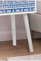 Birlea Santorini 1 Drawer Bedside Cabinet Chest Table Shabby Chic Blue - Size: Medium - thumbnail 5