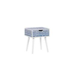 Birlea Santorini 1 Drawer Bedside Cabinet Chest Table Shabby Chic Blue - Size: Medium - thumbnail 2