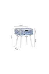 Birlea Santorini 1 Drawer Bedside Cabinet Chest Table Shabby Chic Blue - Size: Medium - thumbnail 8