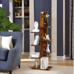 Rafaelo Mobilia Industrial 8 Tier Free-Standing Tree Display Stand in Dark Brown - thumbnail 5