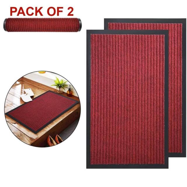 EONLION DOOR MAT KITCHEN HALLWAY FLOOR RUG in Red - Size: 100 cm x 110 cm - image 1