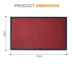 EONLION DOOR MAT KITCHEN HALLWAY FLOOR RUG in Red - Size: 100 cm x 110 cm - thumbnail 2