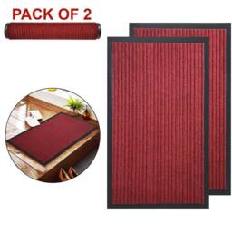 EONLION DOOR MAT KITCHEN HALLWAY FLOOR RUG in Red - Size: 100 cm x 110 cm - thumbnail 1
