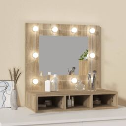 Berkfield Home Mirror Cabinet with LED Sonoma Oak 60x31.5x62 cm in Brown - thumbnail 3